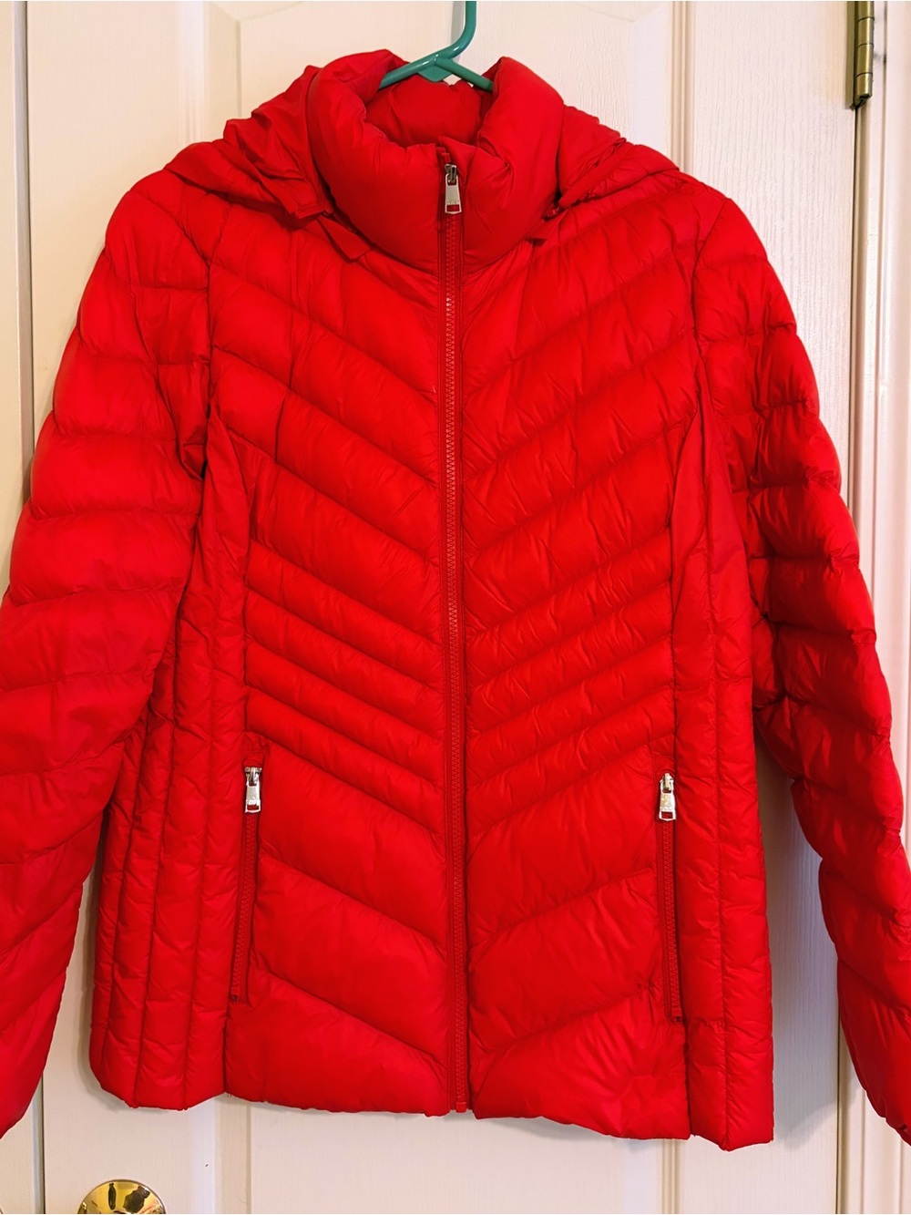 London Fog Red Quilted Packable Puffer Jacket size medium